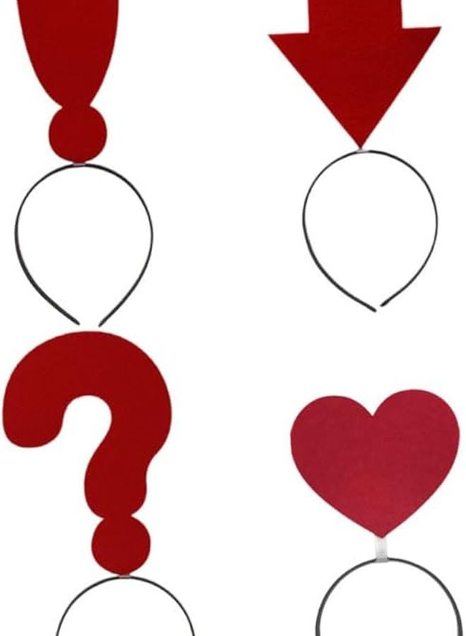 GLEAVI 4 Pack Soft Headband Set Cute Arrow Heart Question Mark For Party Cosplay - Image 1